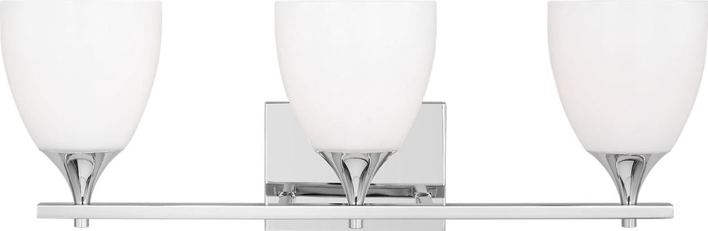 Toffino 3-Light Bath Sconce | Chrome | Milk Glass