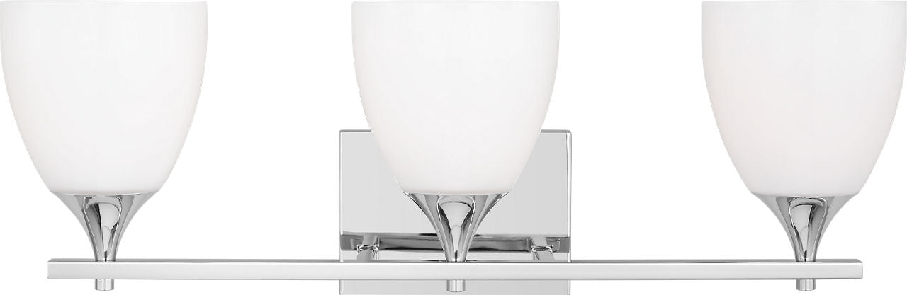 Toffino 3-Light Bath Sconce | Chrome | Milk Glass