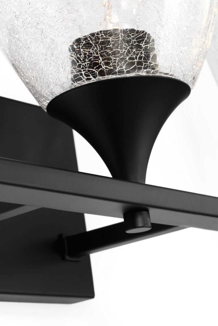 Toffino 3-Light Bath Sconce | Midnight Black | Clear Crackle Glass