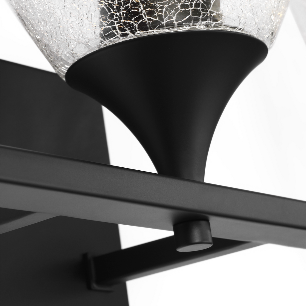 Toffino 3-Light Bath Sconce | Midnight Black | Clear Crackle Glass