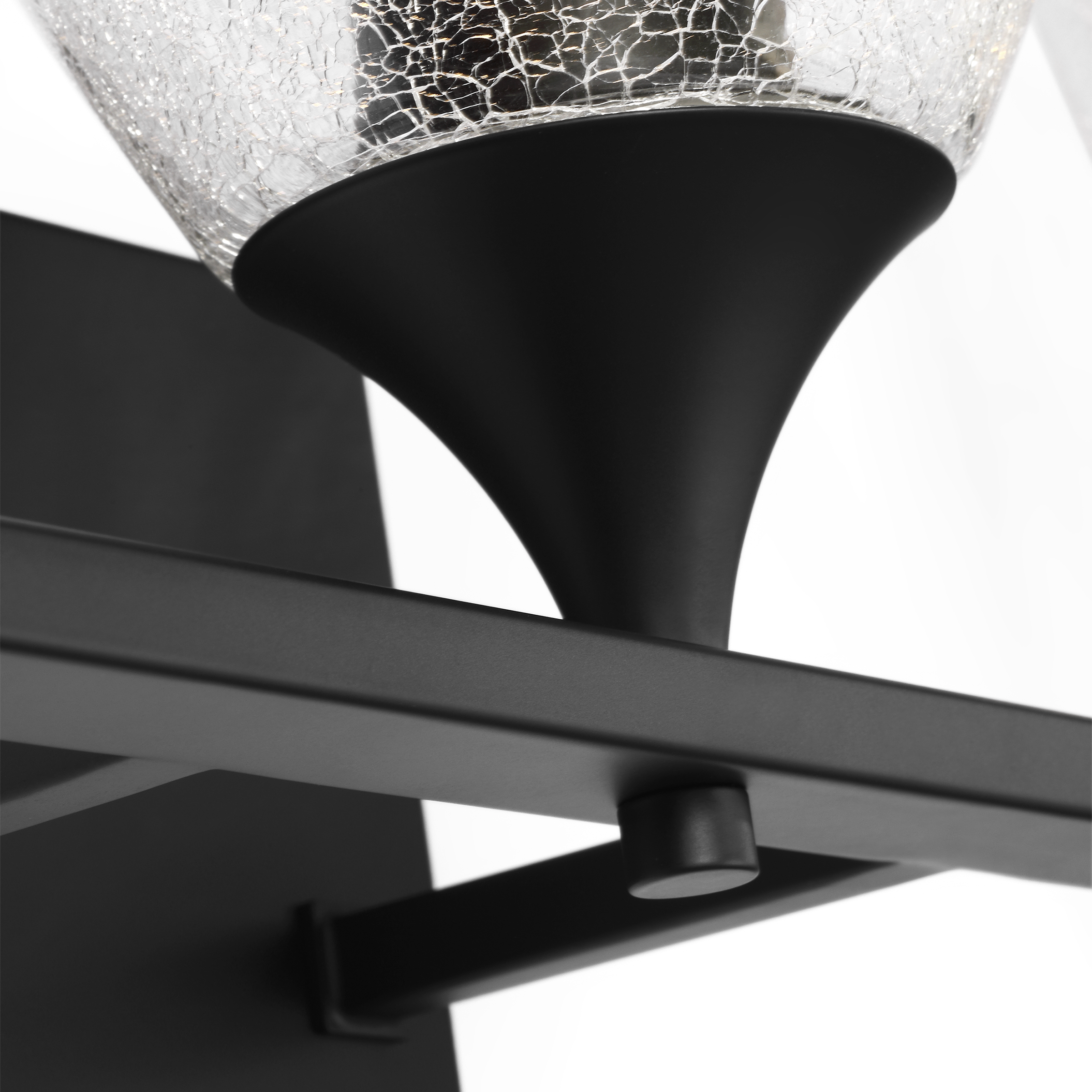 Toffino 3-Light Bath Sconce | Midnight Black | Clear Crackle Glass
