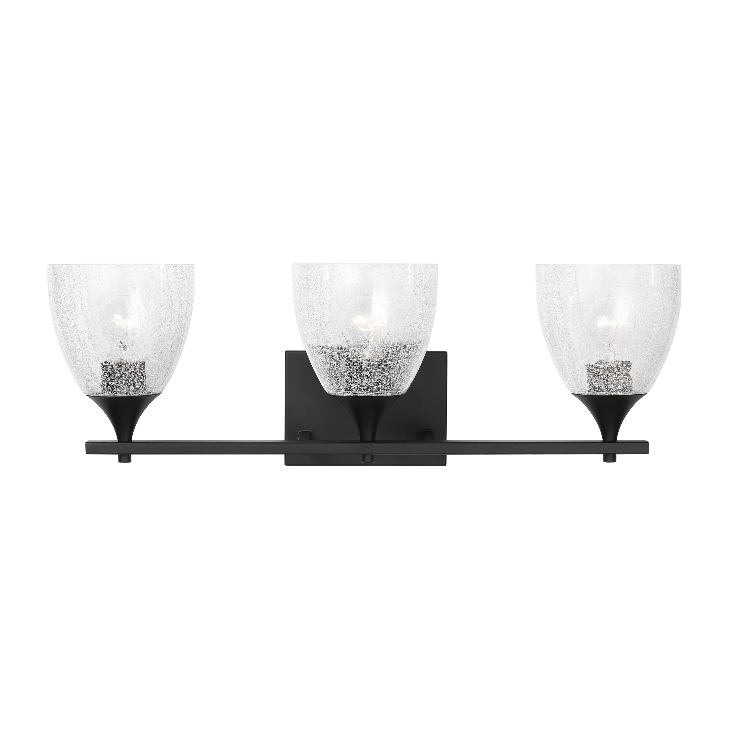 Toffino 3-Light Bath Sconce | Midnight Black | Clear Crackle Glass