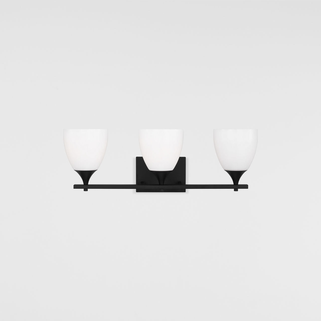 Toffino 3-Light Bath Sconce | Midnight Black | Milk Glass