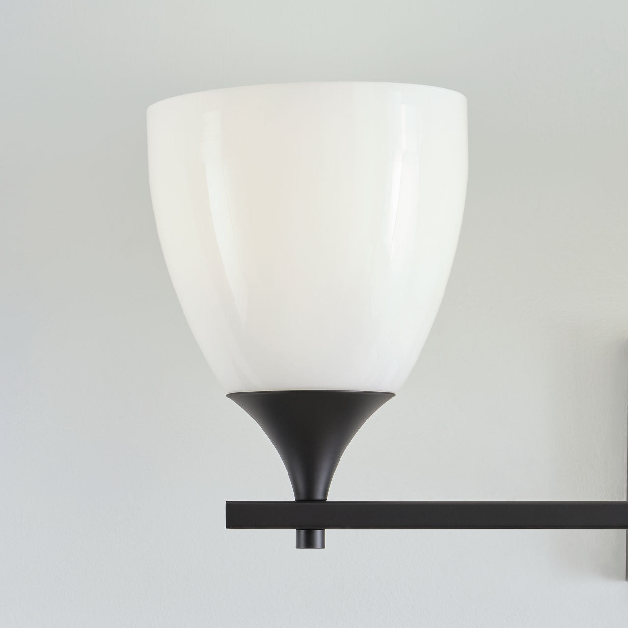 Toffino 3-Light Bath Sconce | Midnight Black | Milk Glass