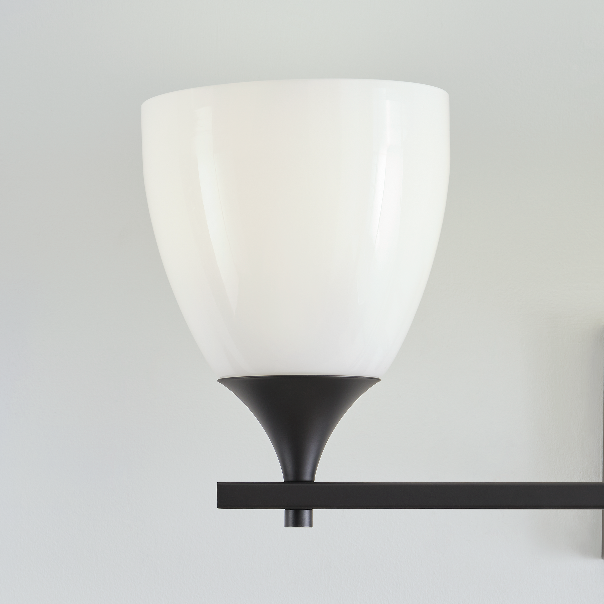 Toffino 3-Light Bath Sconce | Midnight Black | Milk Glass