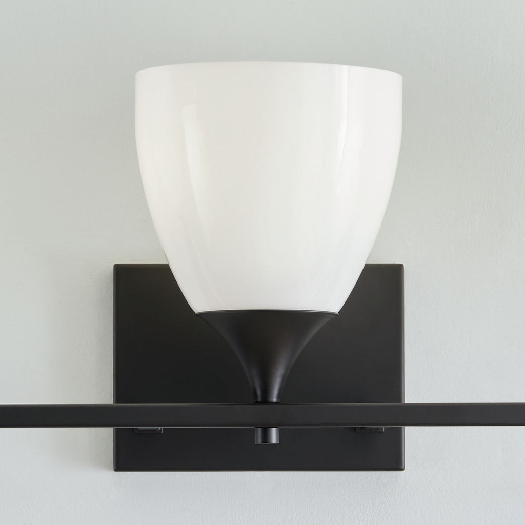 Toffino 3-Light Bath Sconce | Midnight Black | Milk Glass