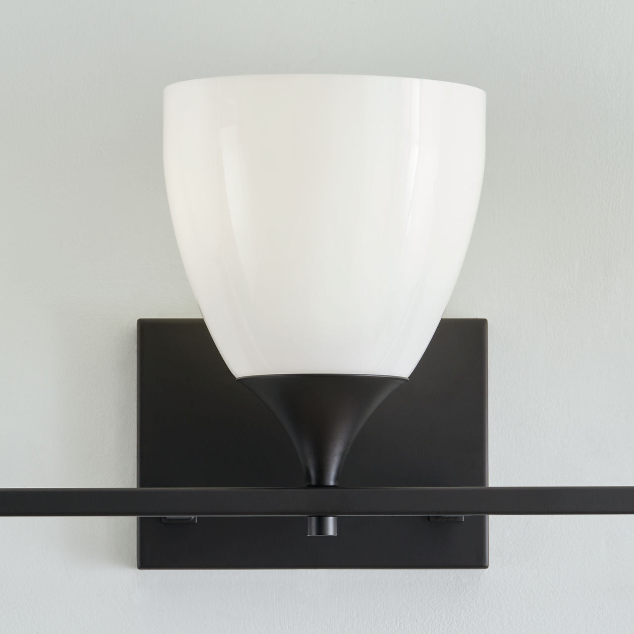 Toffino 3-Light Bath Sconce | Midnight Black | Milk Glass