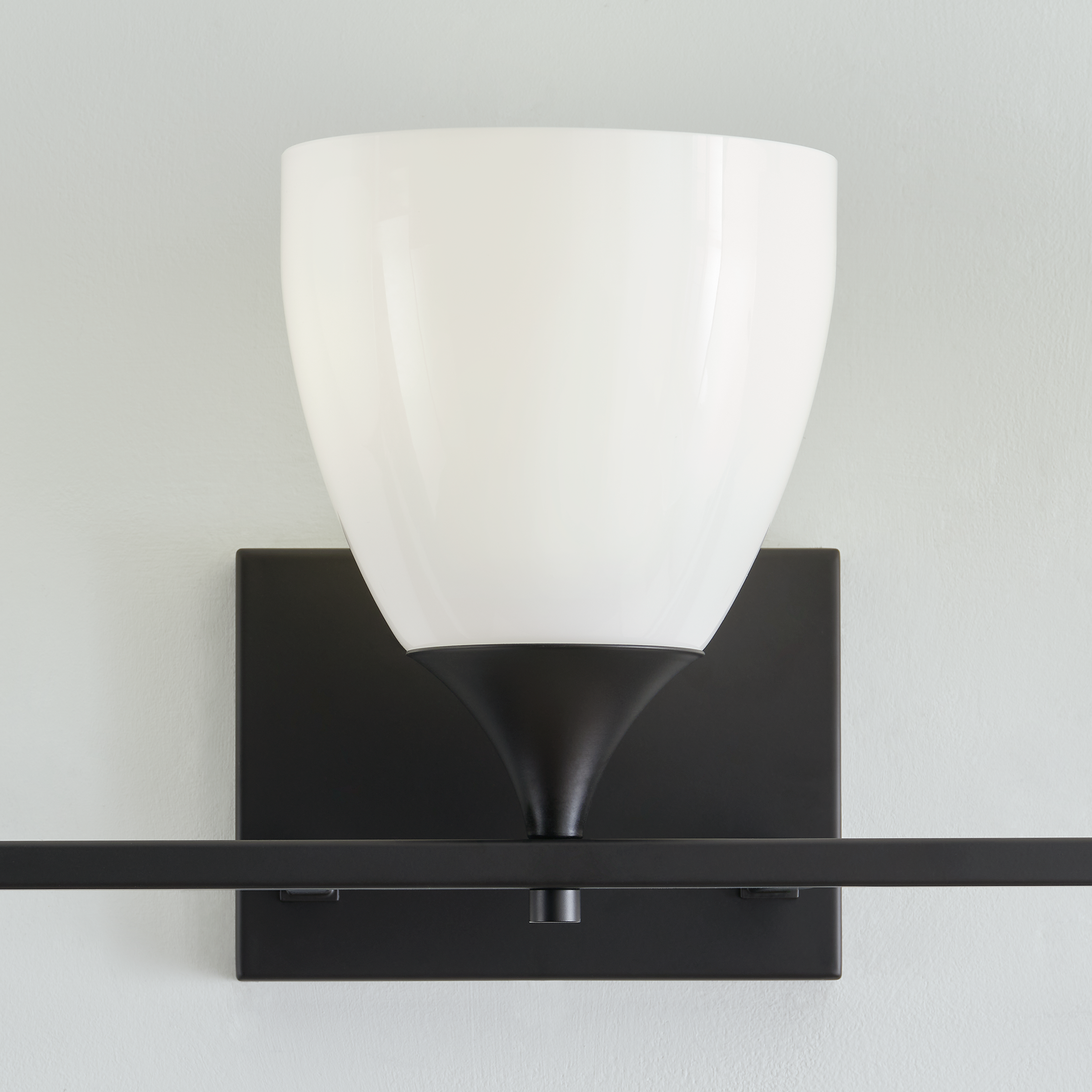 Toffino 3-Light Bath Sconce | Midnight Black | Milk Glass