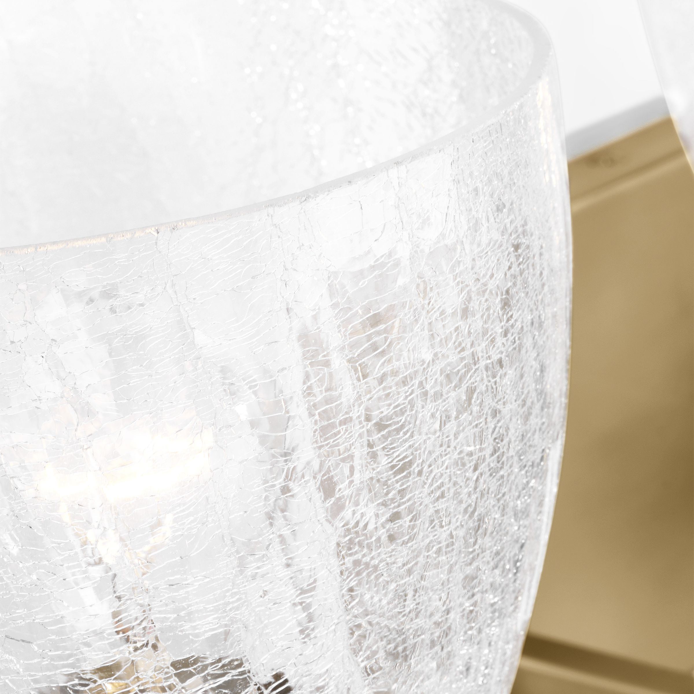 Toffino 3-Light Bath Sconce | Satin Brass | Clear Crackle Glass