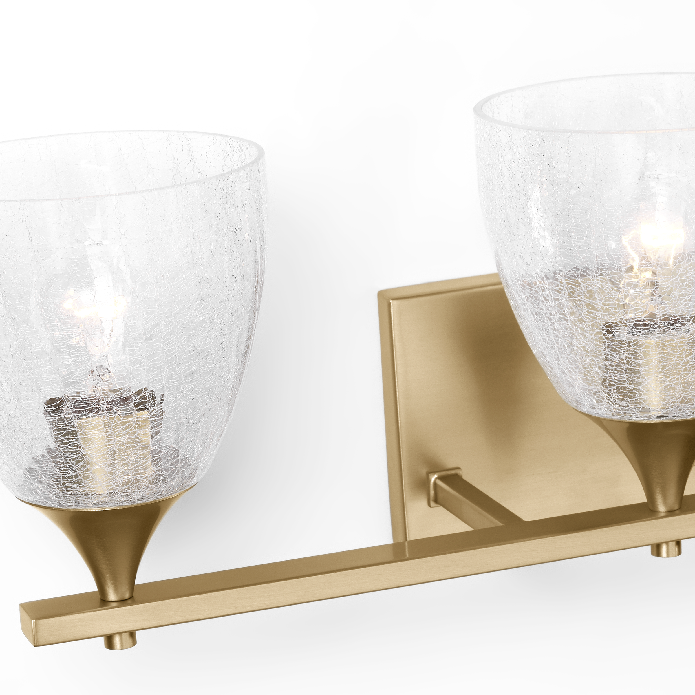 Toffino 3-Light Bath Sconce | Satin Brass | Clear Crackle Glass