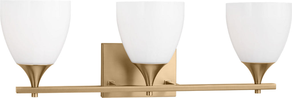 Toffino 3-Light Bath Sconce | Satin Brass | Milk Glass