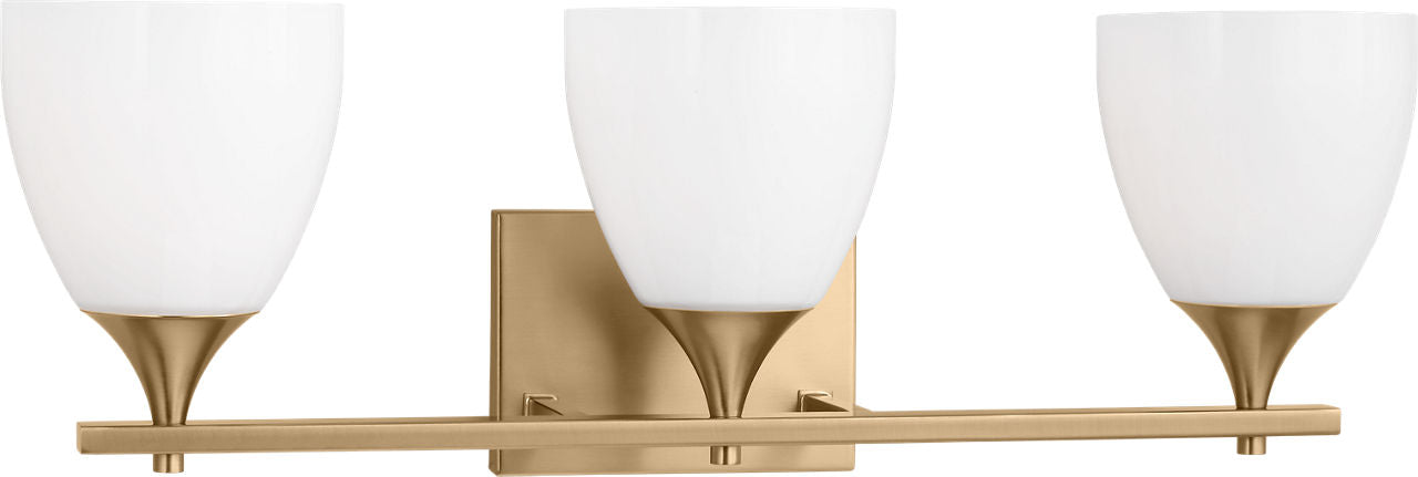 Toffino 3-Light Bath Sconce | Satin Brass | Milk Glass