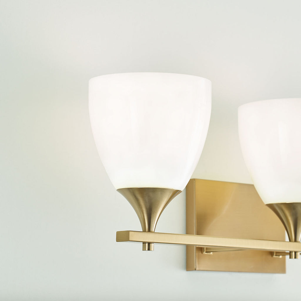 Toffino 3-Light Bath Sconce | Satin Brass | Milk Glass