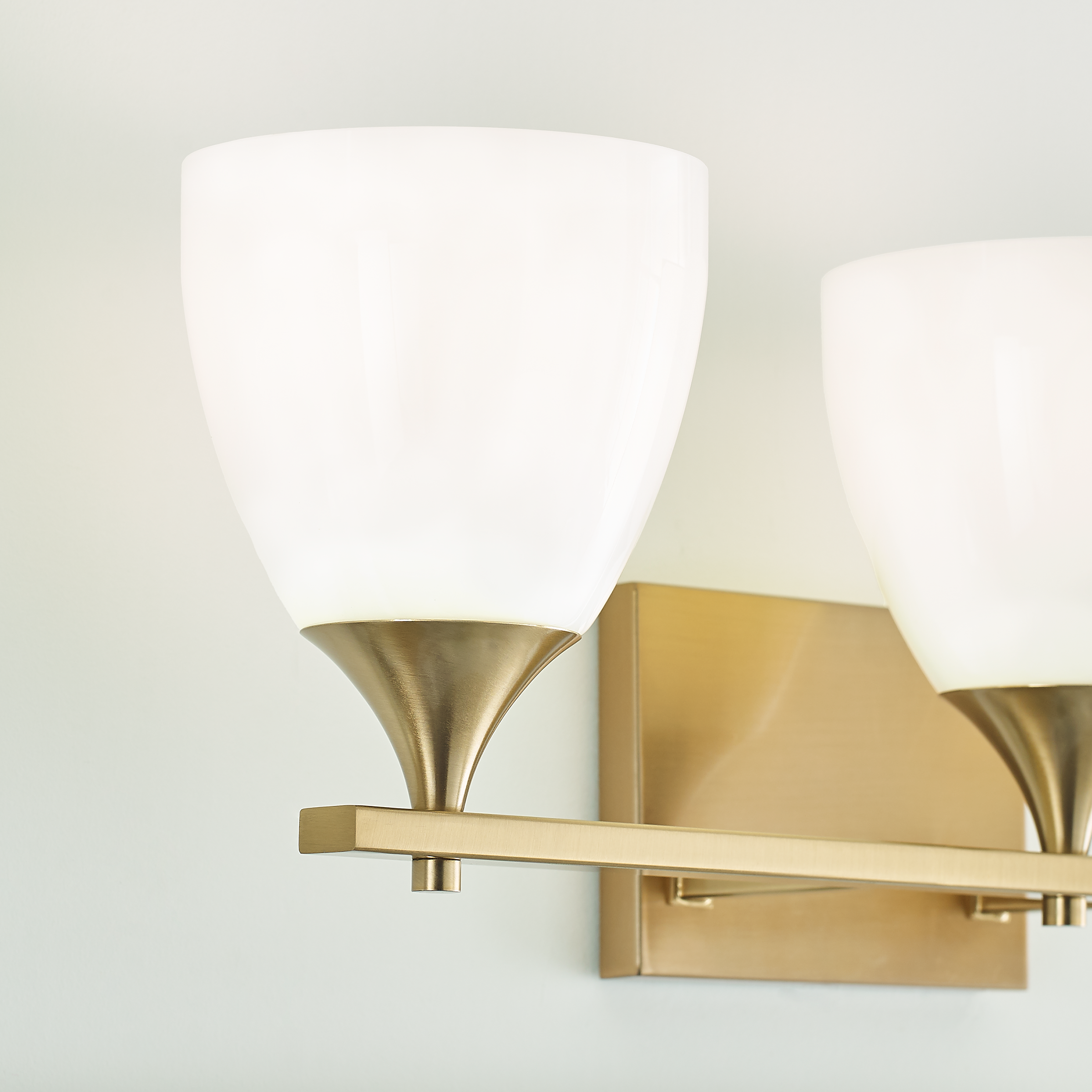 Toffino 3-Light Bath Sconce | Satin Brass | Milk Glass