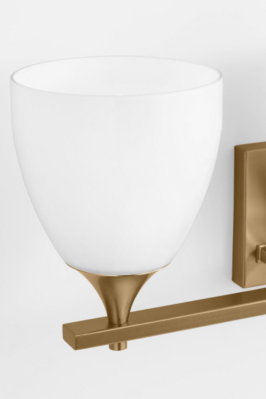 Toffino 3-Light Bath Sconce | Satin Brass | Milk Glass