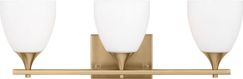 Toffino 3-Light Bath Sconce | Satin Brass | Milk Glass