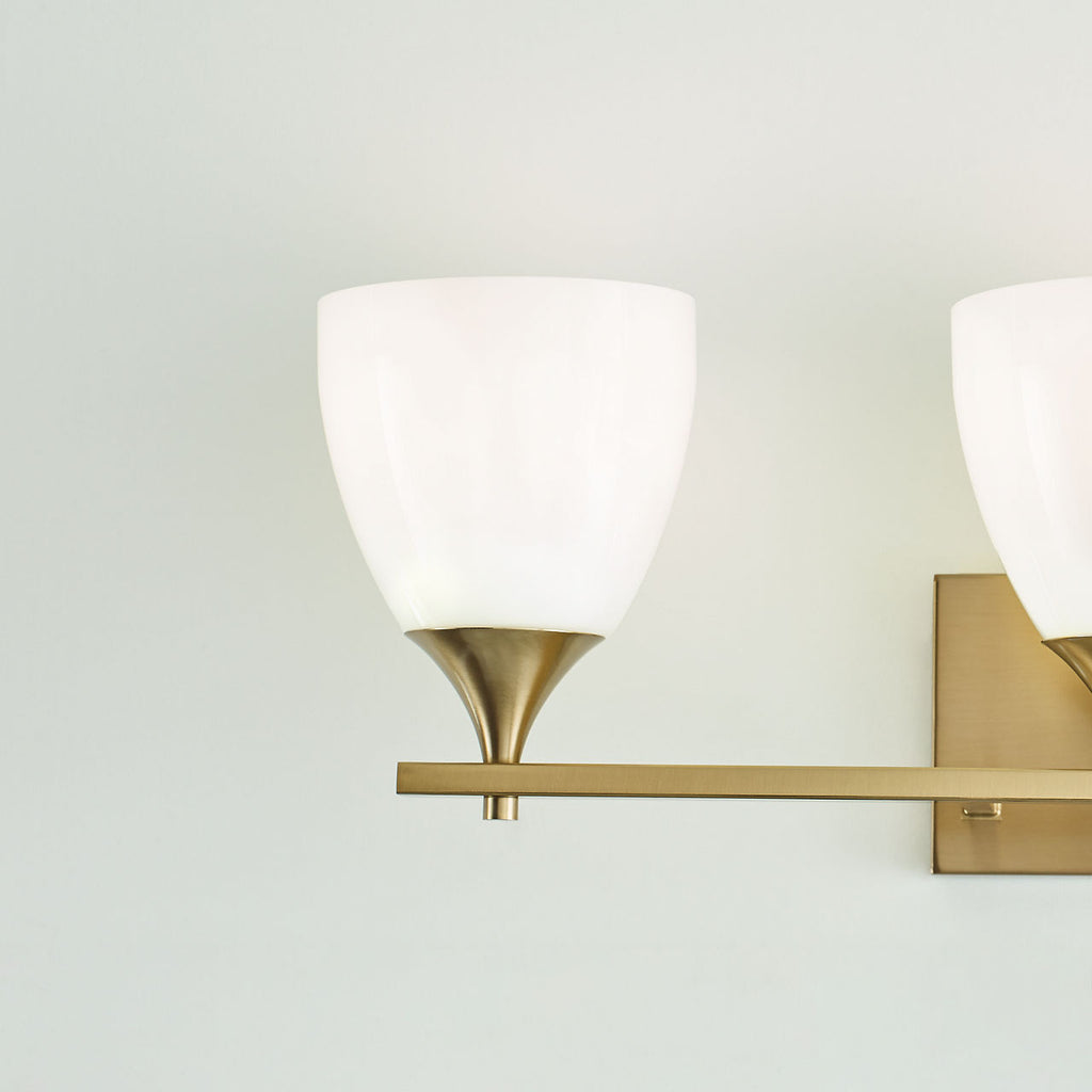 Toffino 3-Light Bath Sconce | Satin Brass | Milk Glass