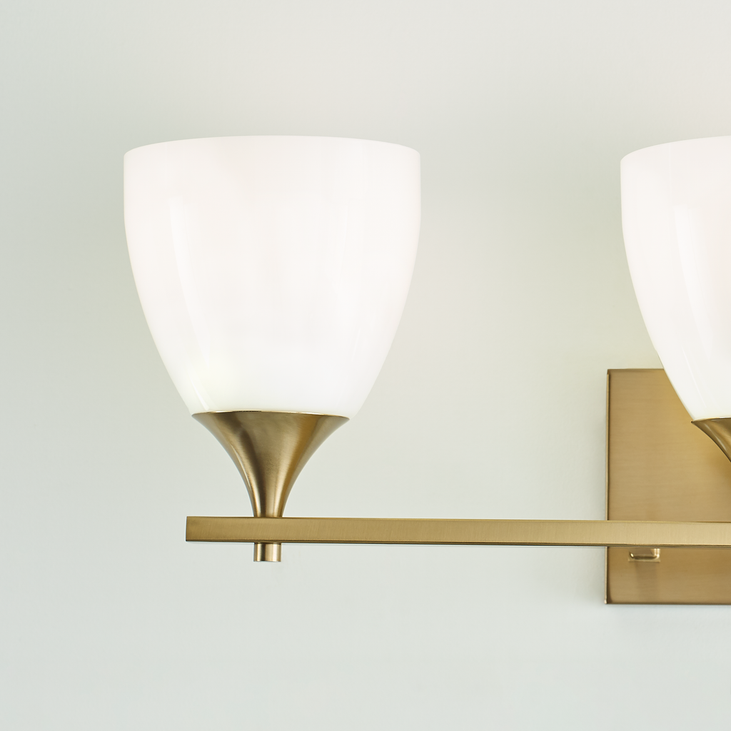 Toffino 3-Light Bath Sconce | Satin Brass | Milk Glass
