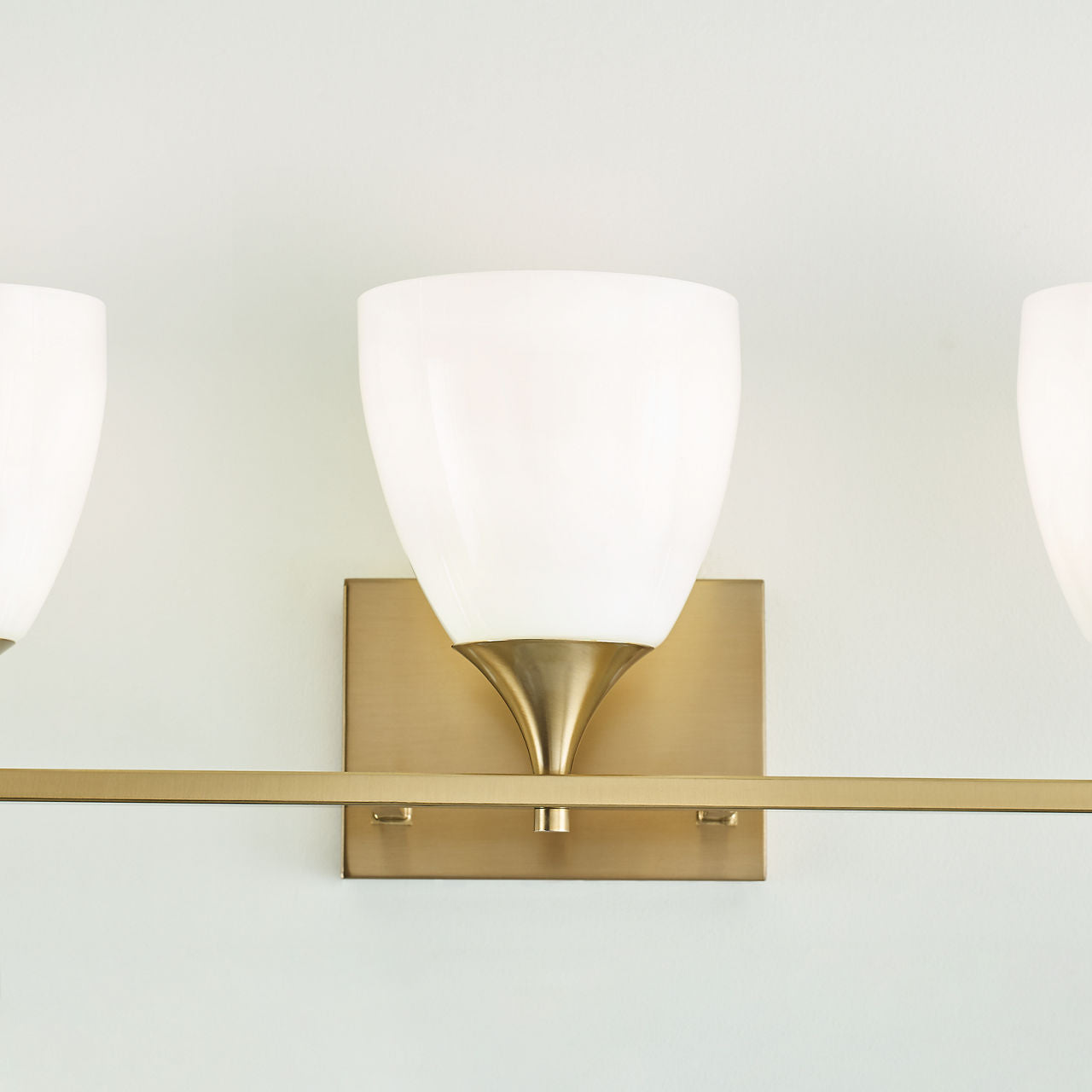 Toffino 3-Light Bath Sconce | Satin Brass | Milk Glass