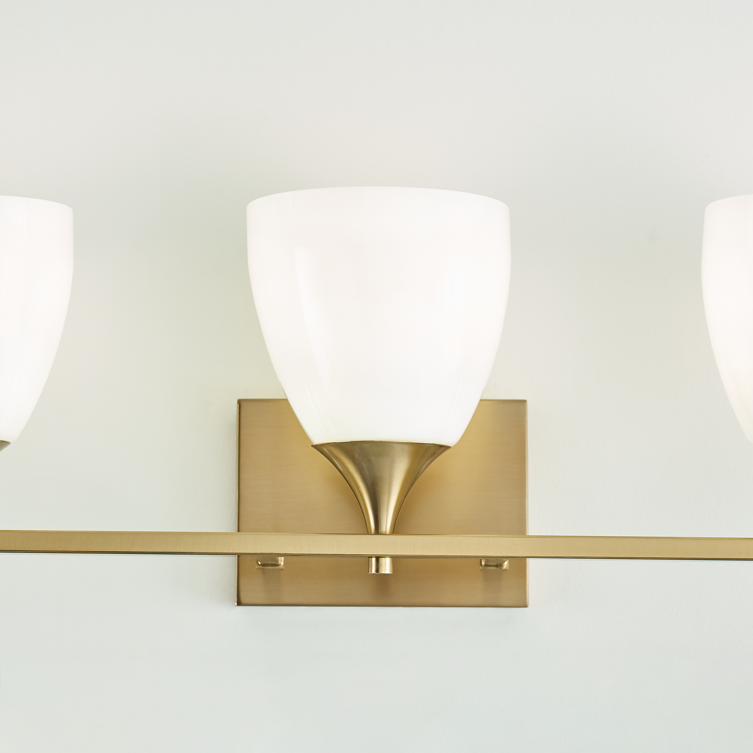 Toffino 3-Light Bath Sconce | Satin Brass | Milk Glass