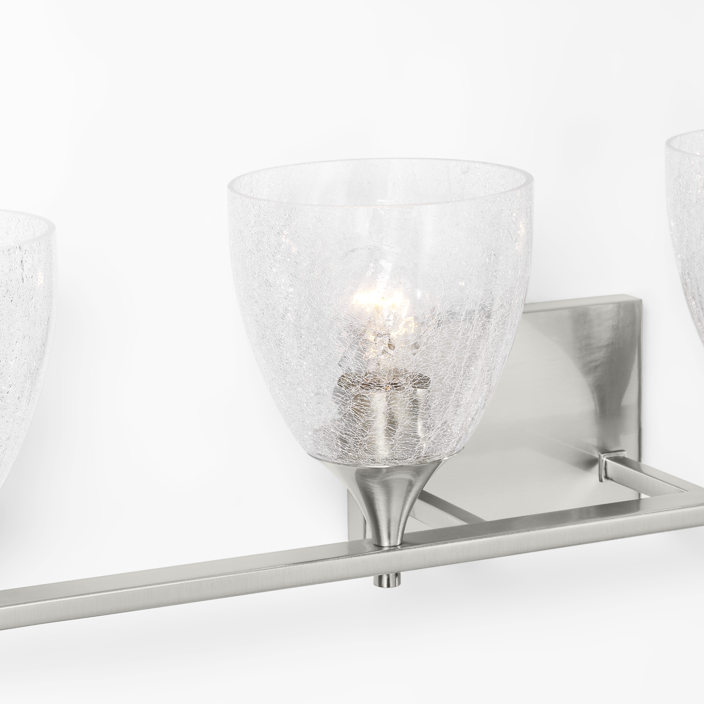 Toffino 4-Light Bath Sconce | Brushed Nickel | Clear Crackle Glass
