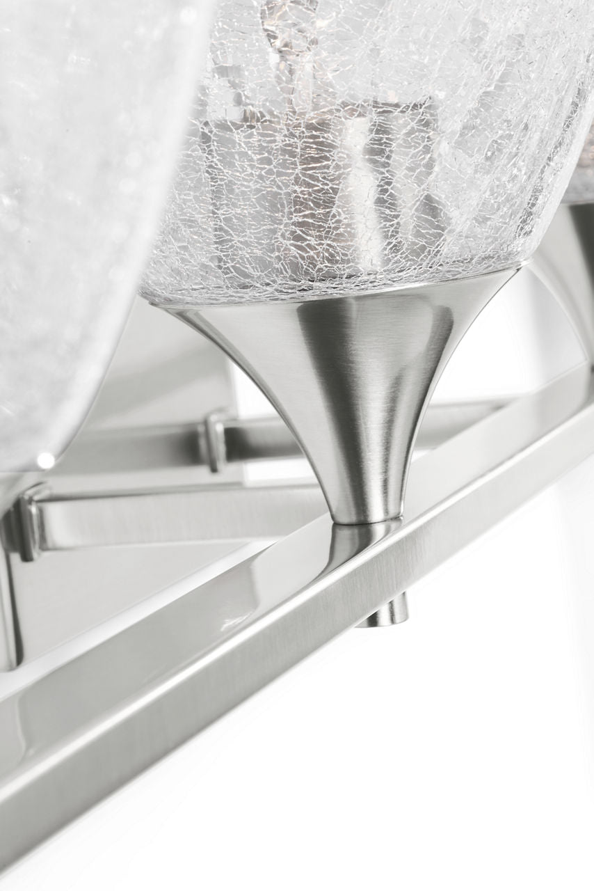 Toffino 4-Light Bath Sconce | Brushed Nickel | Clear Crackle Glass