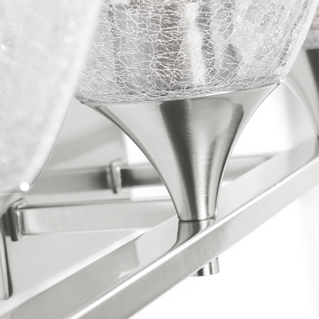 Toffino 4-Light Bath Sconce | Brushed Nickel | Clear Crackle Glass