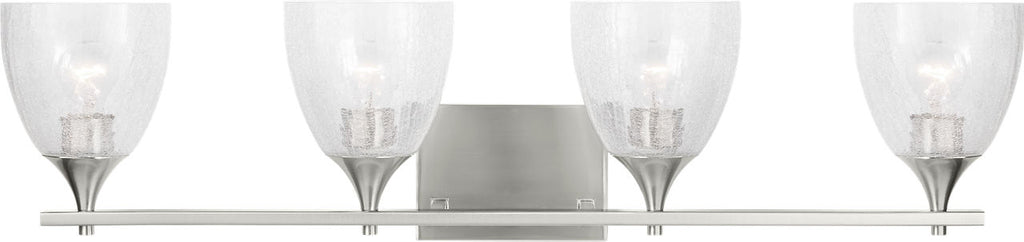 Toffino 4-Light Bath Sconce | Brushed Nickel | Clear Crackle Glass