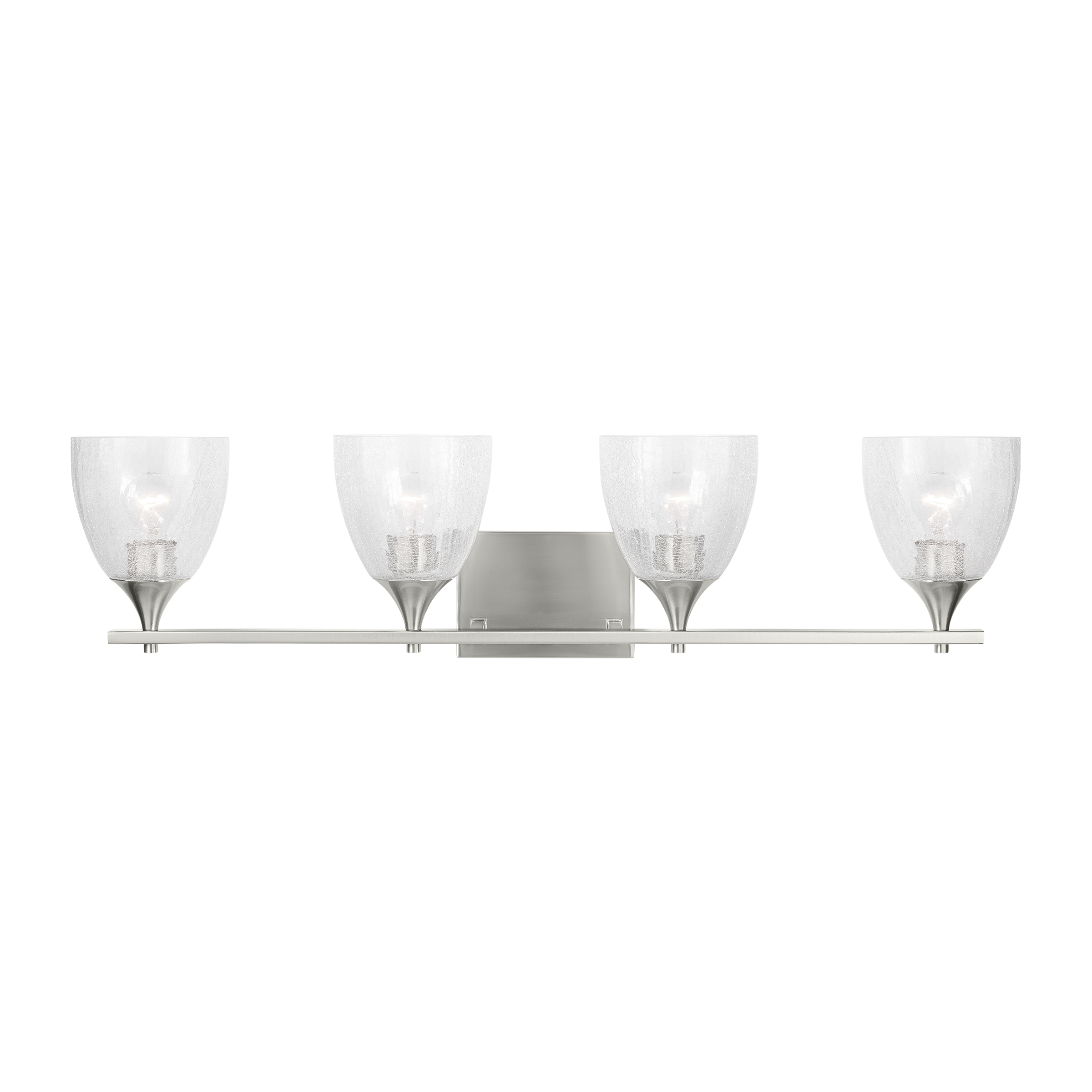 Toffino 4-Light Bath Sconce | Brushed Nickel | Clear Crackle Glass