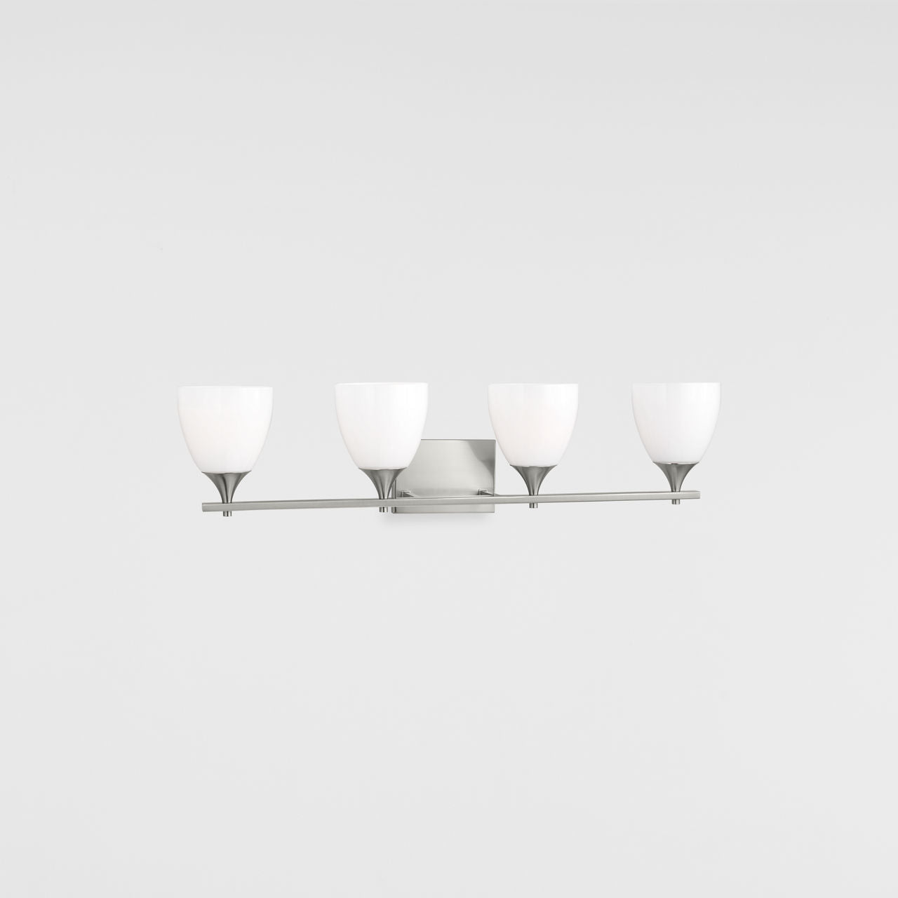 Toffino 4-Light Bath Sconce | Brushed Steel | Milk Glass