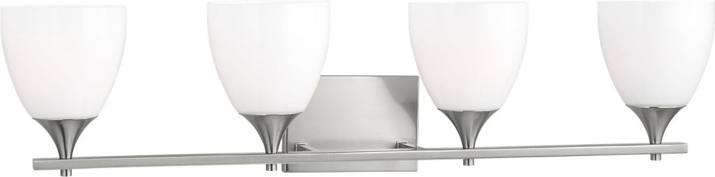 Toffino 4-Light Bath Sconce | Brushed Steel | Milk Glass
