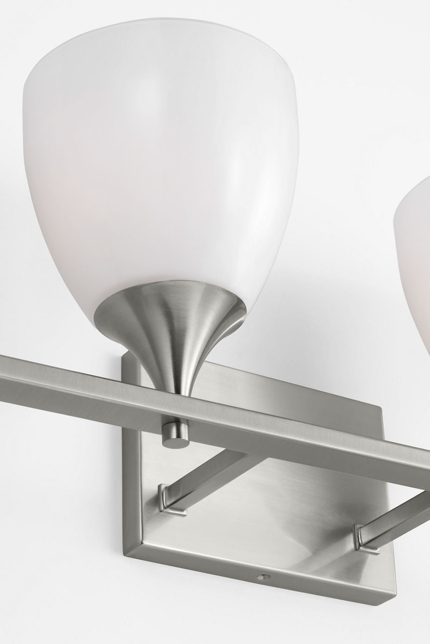 Toffino 4-Light Bath Sconce | Brushed Steel | Milk Glass