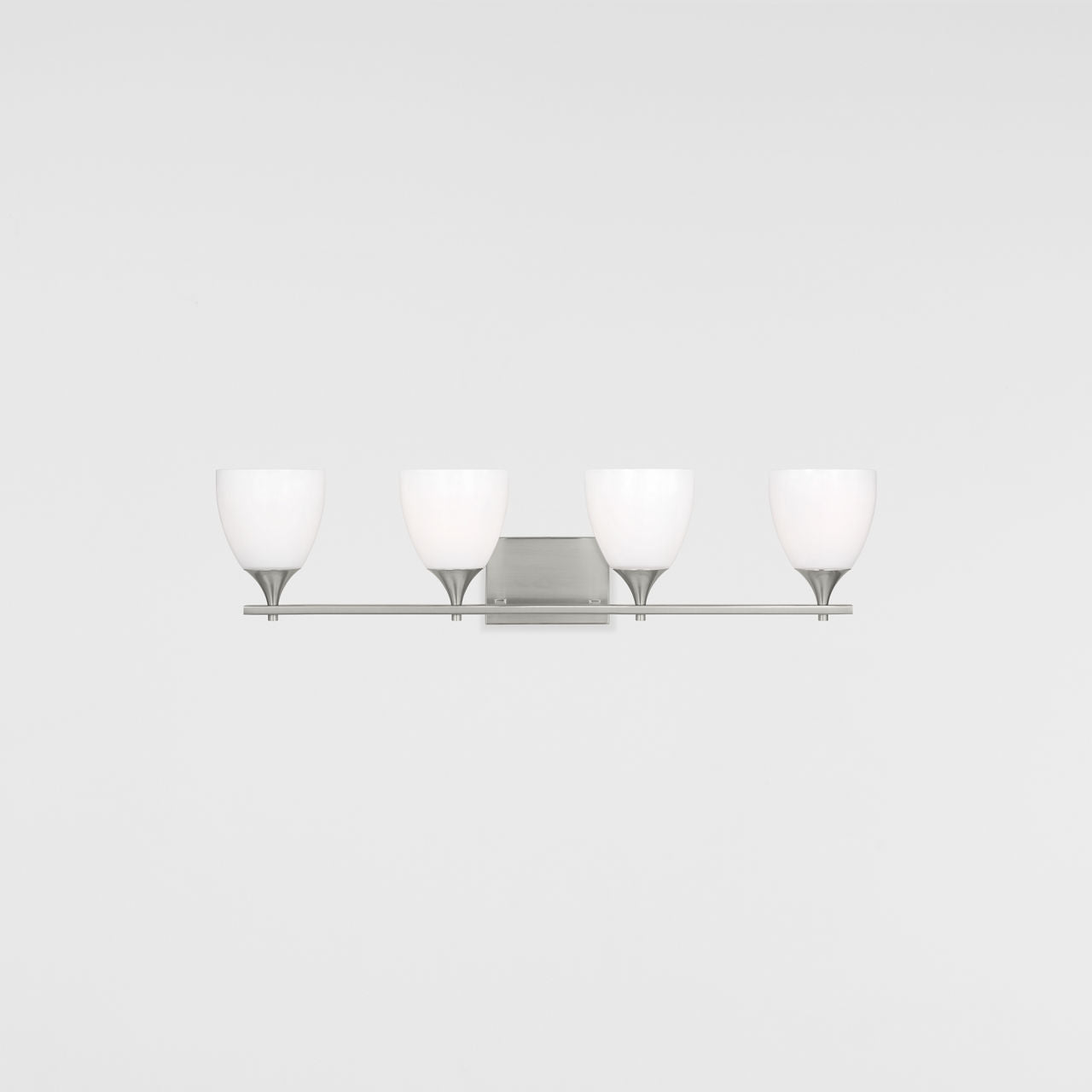 Toffino 4-Light Bath Sconce | Brushed Steel | Milk Glass