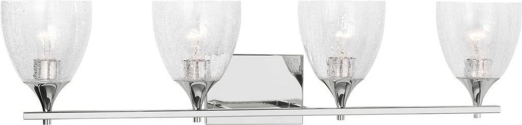 Toffino 4-Light Bath Sconce | Chrome | Clear Crackle Glass