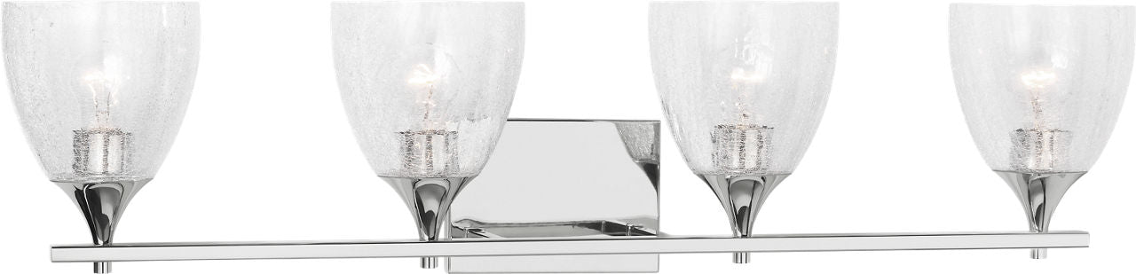 Toffino 4-Light Bath Sconce | Chrome | Clear Crackle Glass
