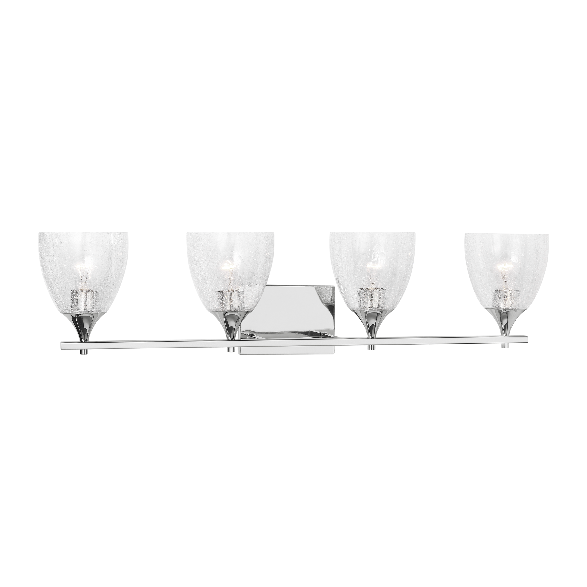 Toffino 4-Light Bath Sconce | Chrome | Clear Crackle Glass