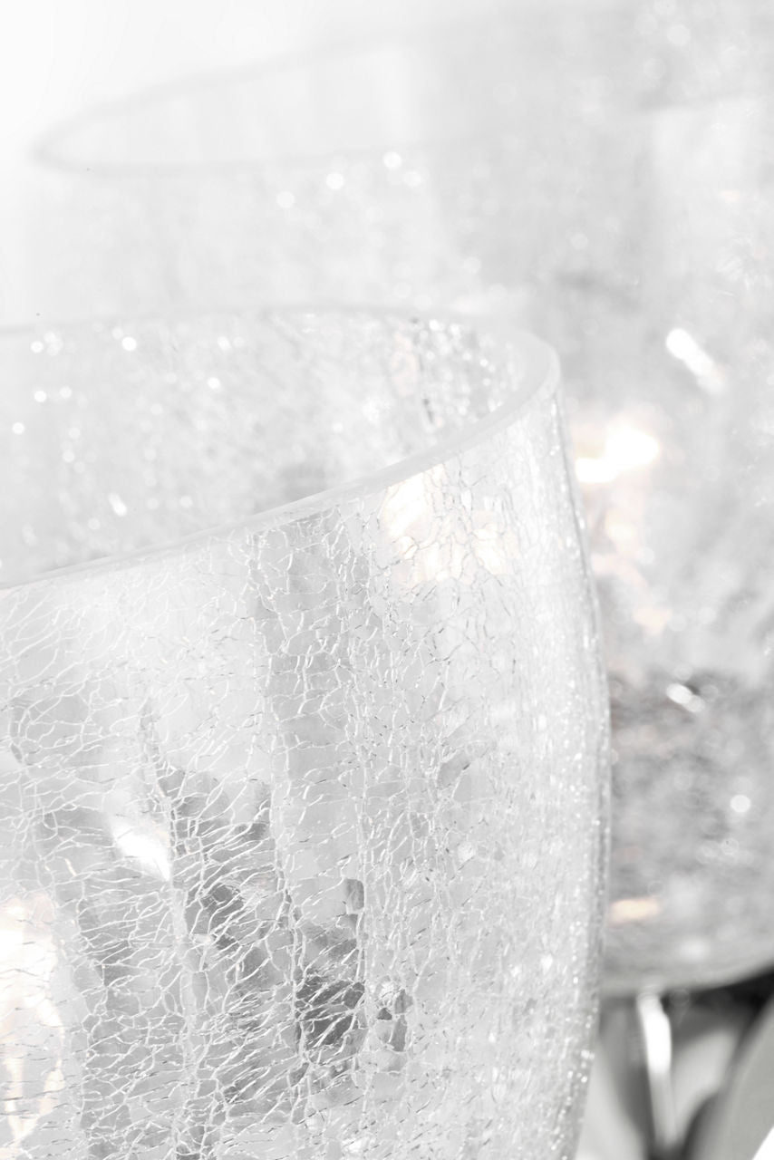Toffino 4-Light Bath Sconce | Chrome | Clear Crackle Glass