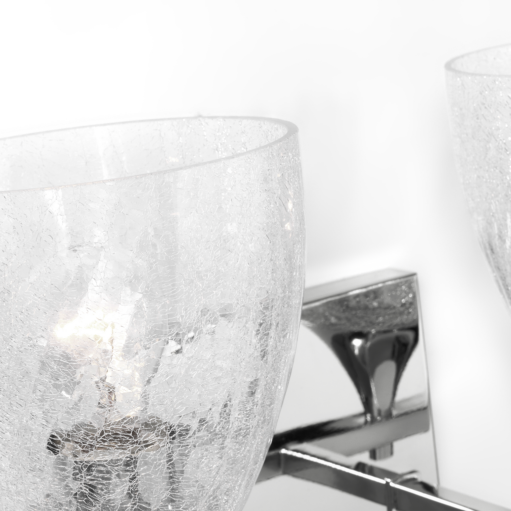 Toffino 4-Light Bath Sconce | Chrome | Clear Crackle Glass