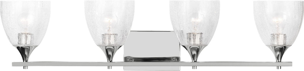 Toffino 4-Light Bath Sconce | Chrome | Clear Crackle Glass