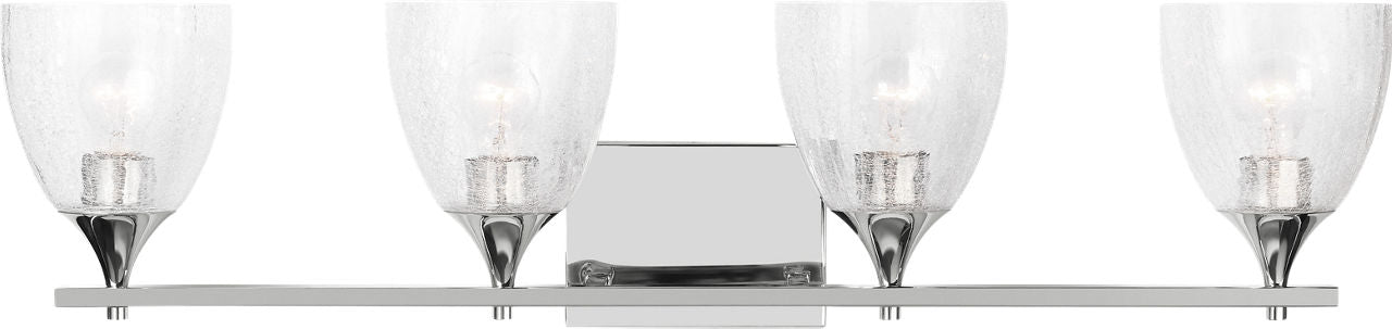 Toffino 4-Light Bath Sconce | Chrome | Clear Crackle Glass