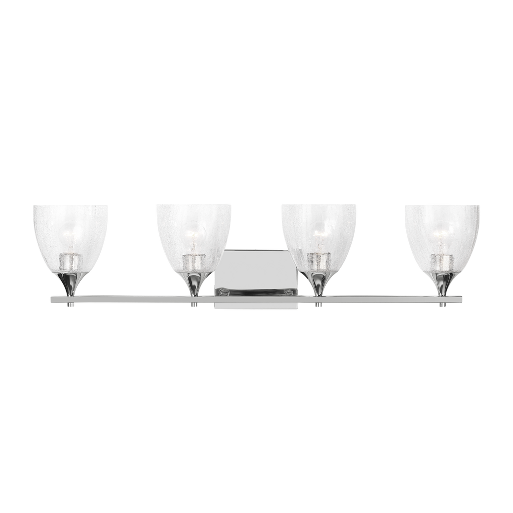 Toffino 4-Light Bath Sconce | Chrome | Clear Crackle Glass