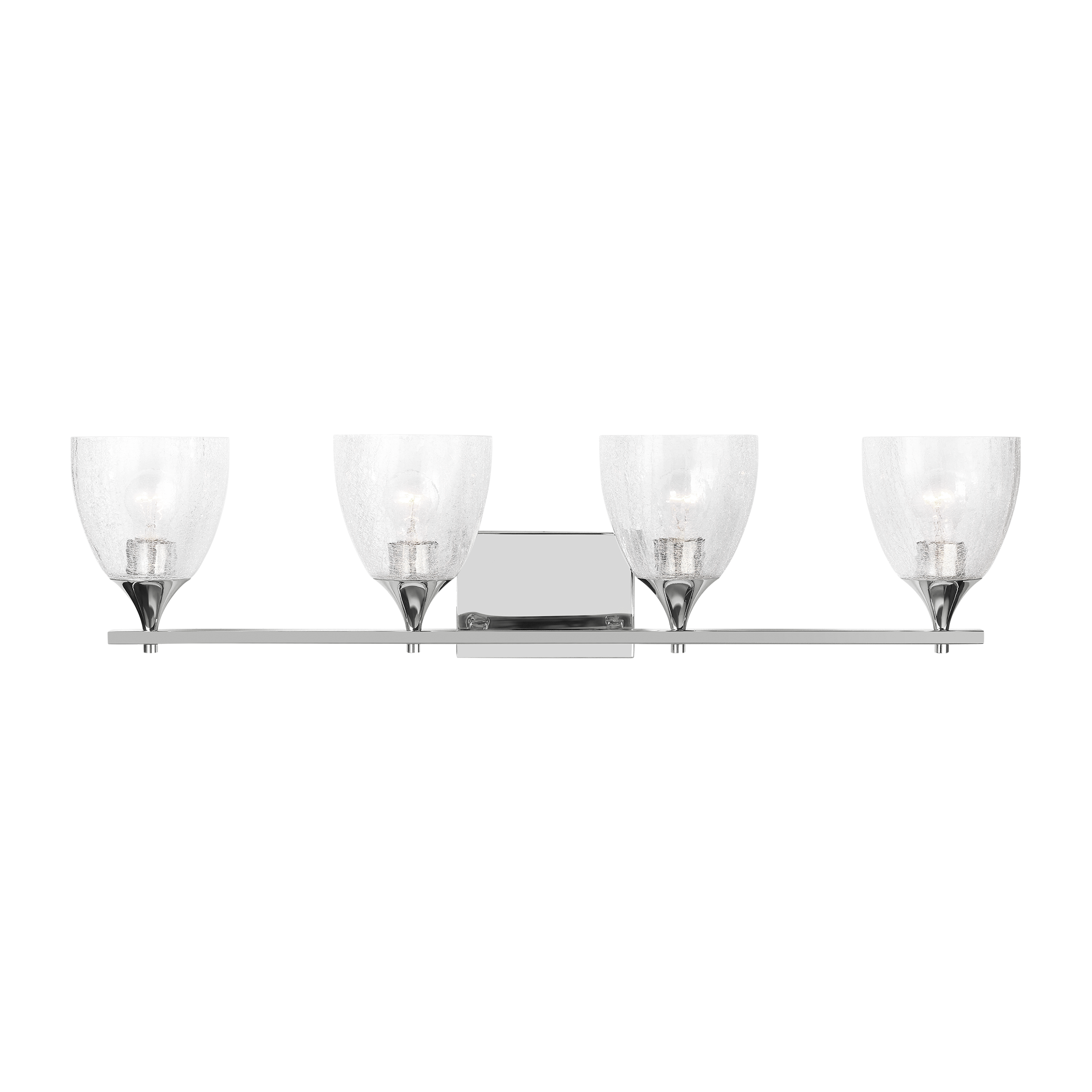 Toffino 4-Light Bath Sconce | Chrome | Clear Crackle Glass