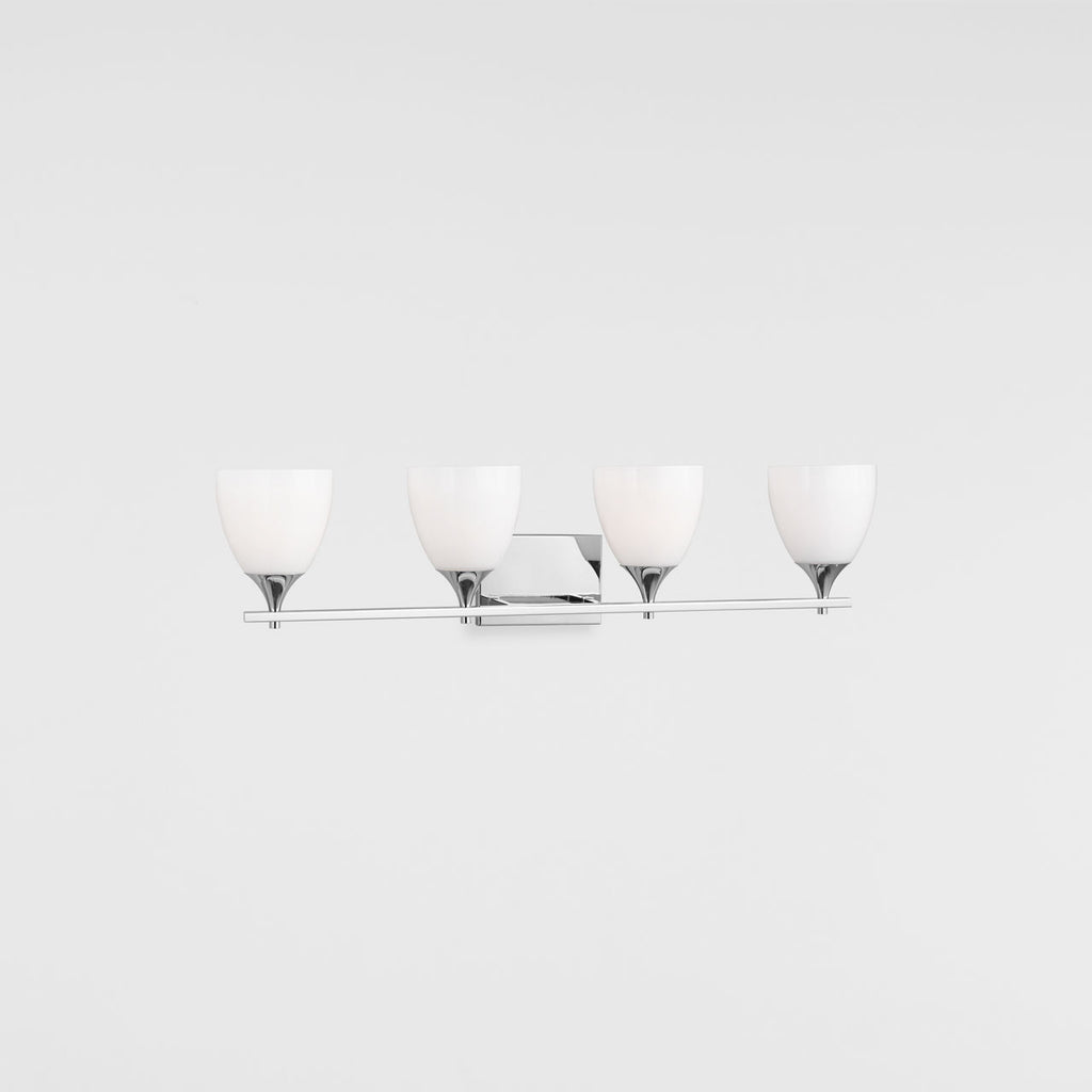 Toffino 4-Light Bath Sconce | Chrome | Milk Glass