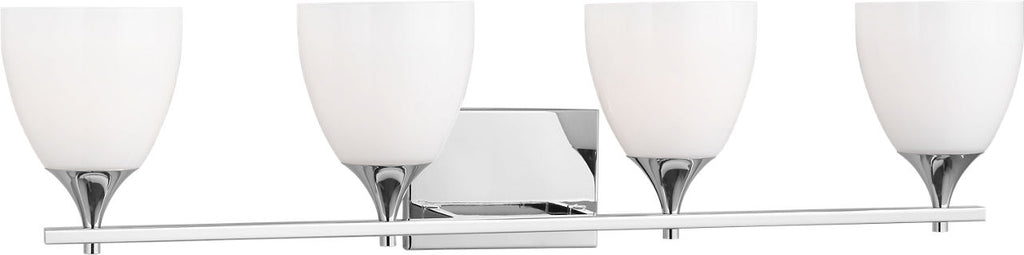 Toffino 4-Light Bath Sconce | Chrome | Milk Glass