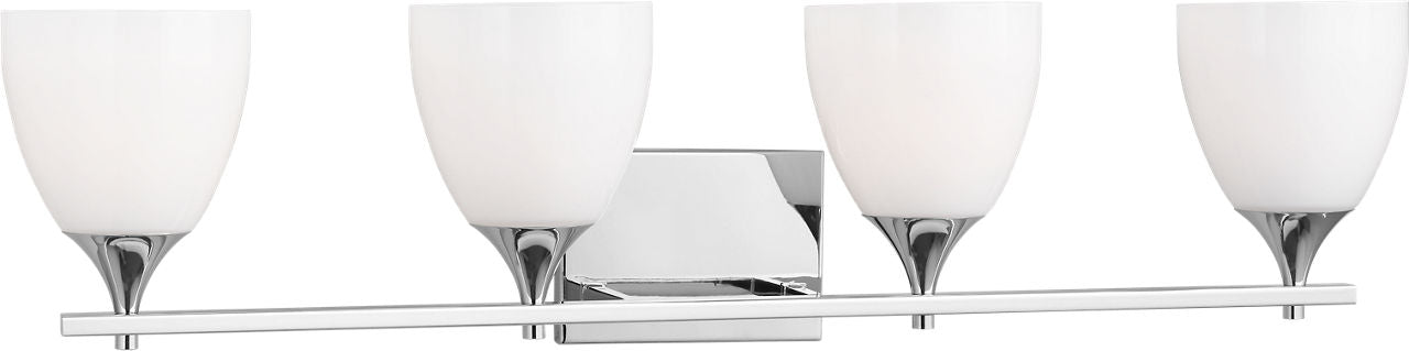 Toffino 4-Light Bath Sconce | Chrome | Milk Glass