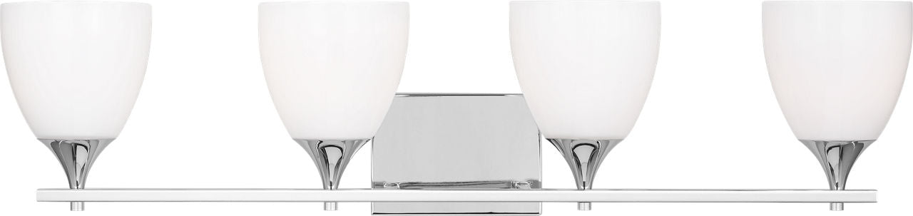 Toffino 4-Light Bath Sconce | Chrome | Milk Glass