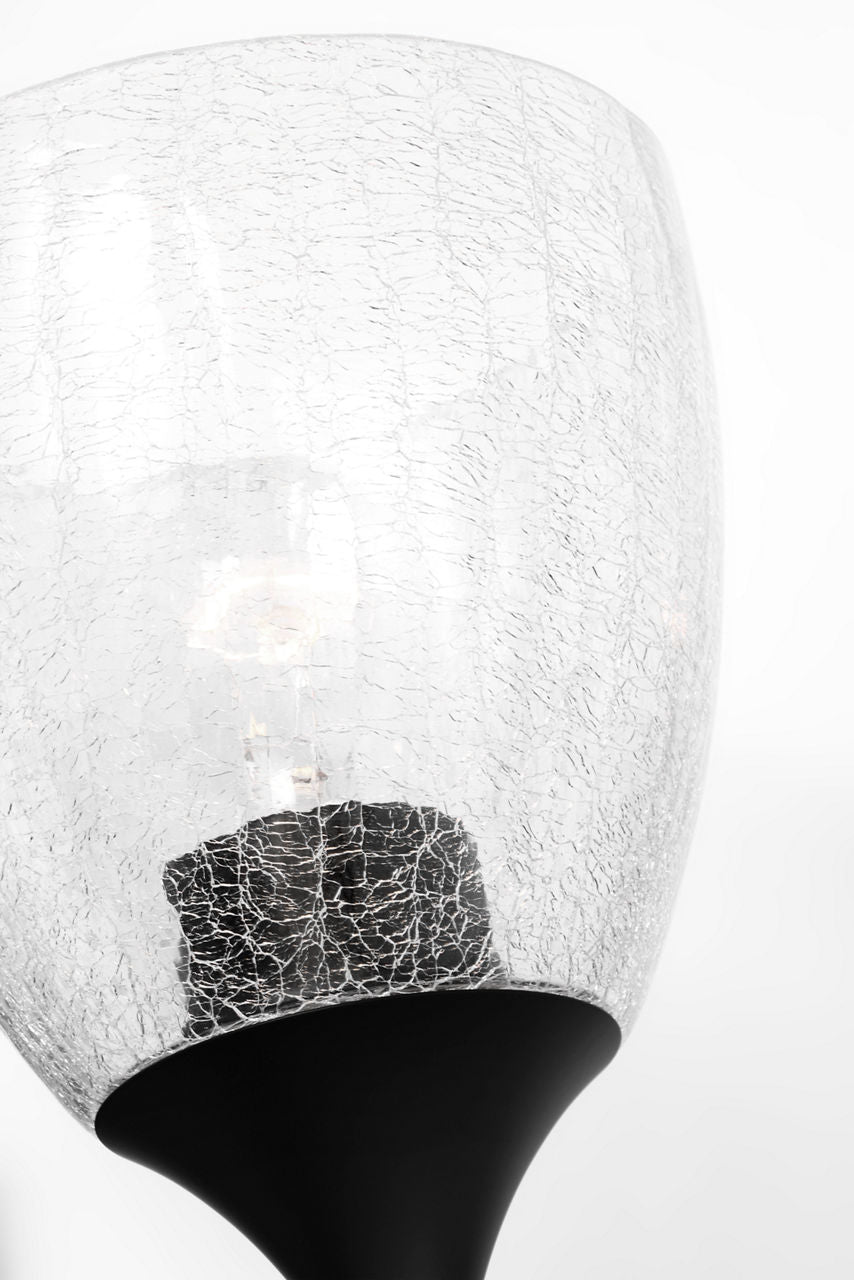 Toffino 4-Light Bath Sconce | Midnight Black | Clear Crackle Glass