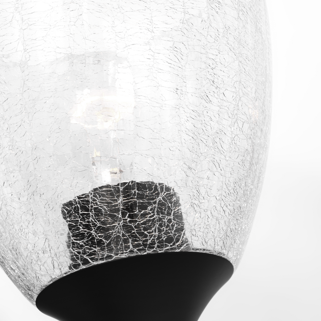 Toffino 4-Light Bath Sconce | Midnight Black | Clear Crackle Glass