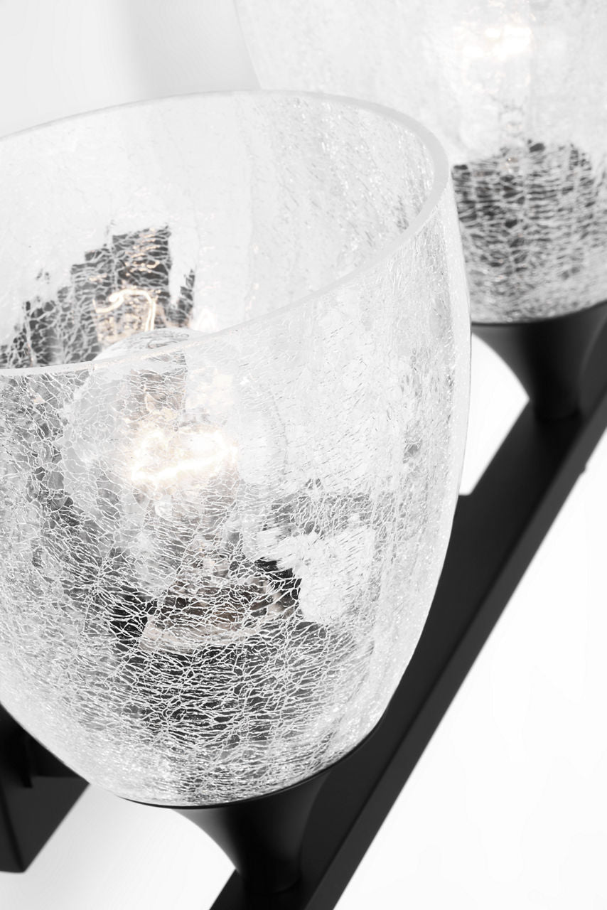Toffino 4-Light Bath Sconce | Midnight Black | Clear Crackle Glass