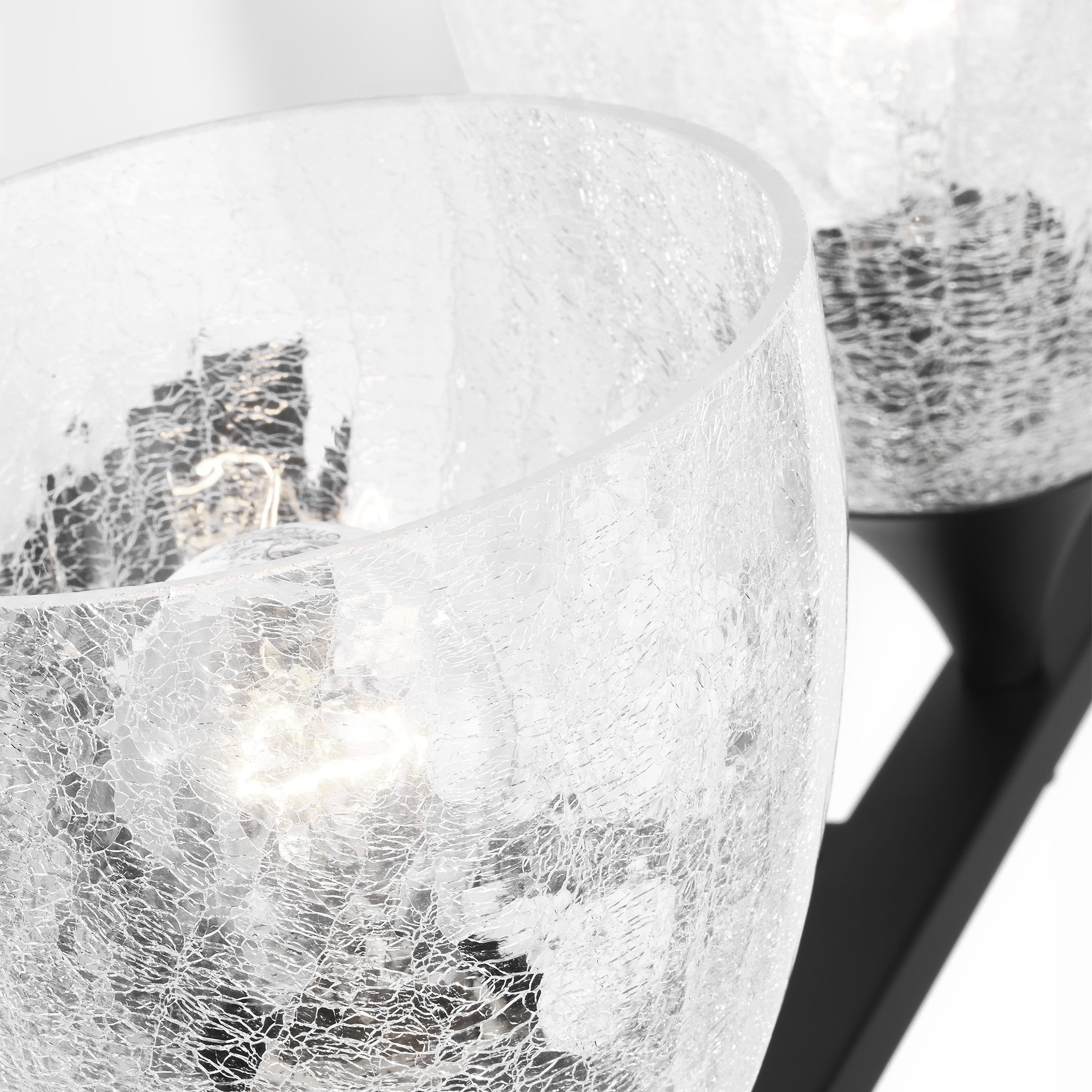 Toffino 4-Light Bath Sconce | Midnight Black | Clear Crackle Glass